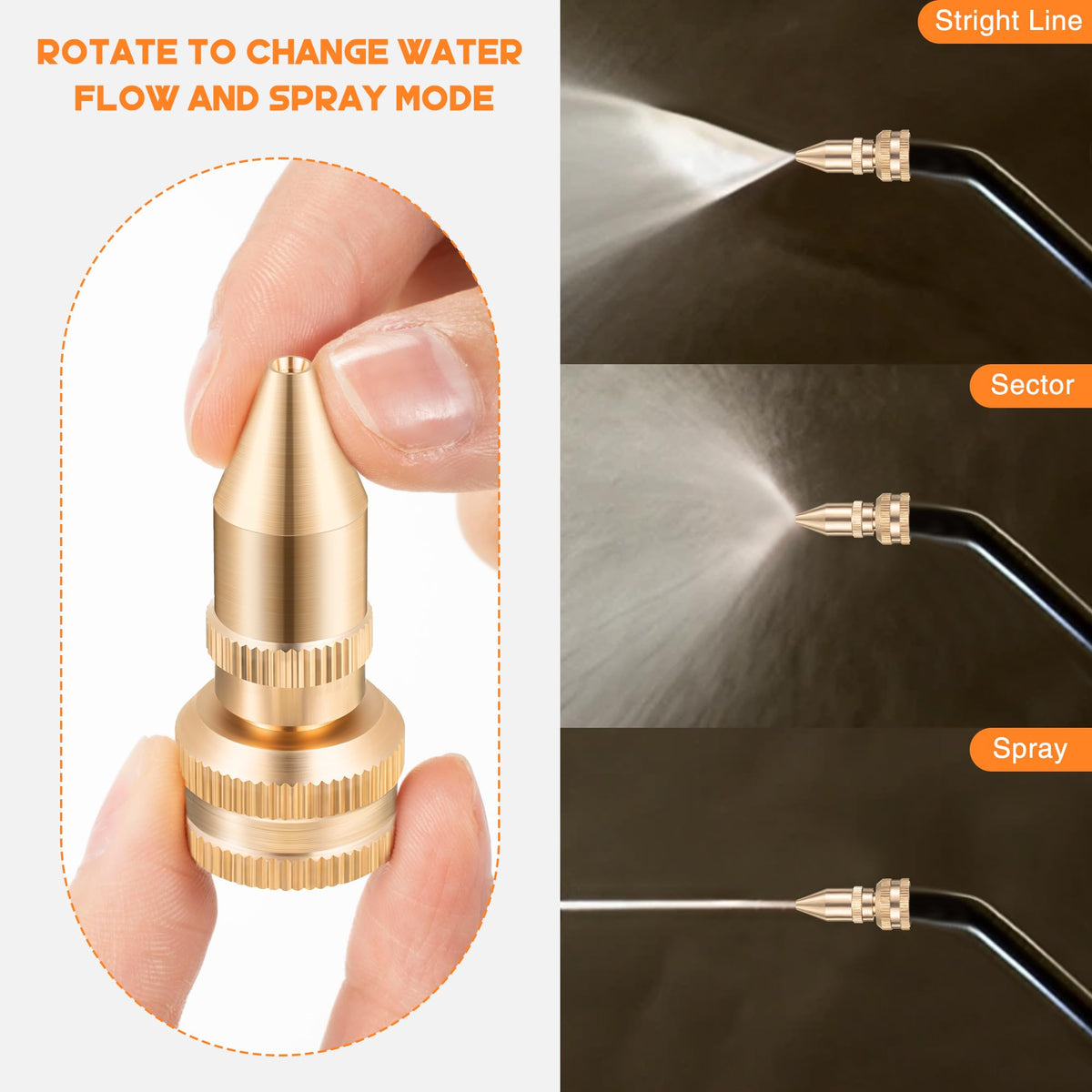 Feekoon brass adjustable nozzle package included, ready for quick replacement.