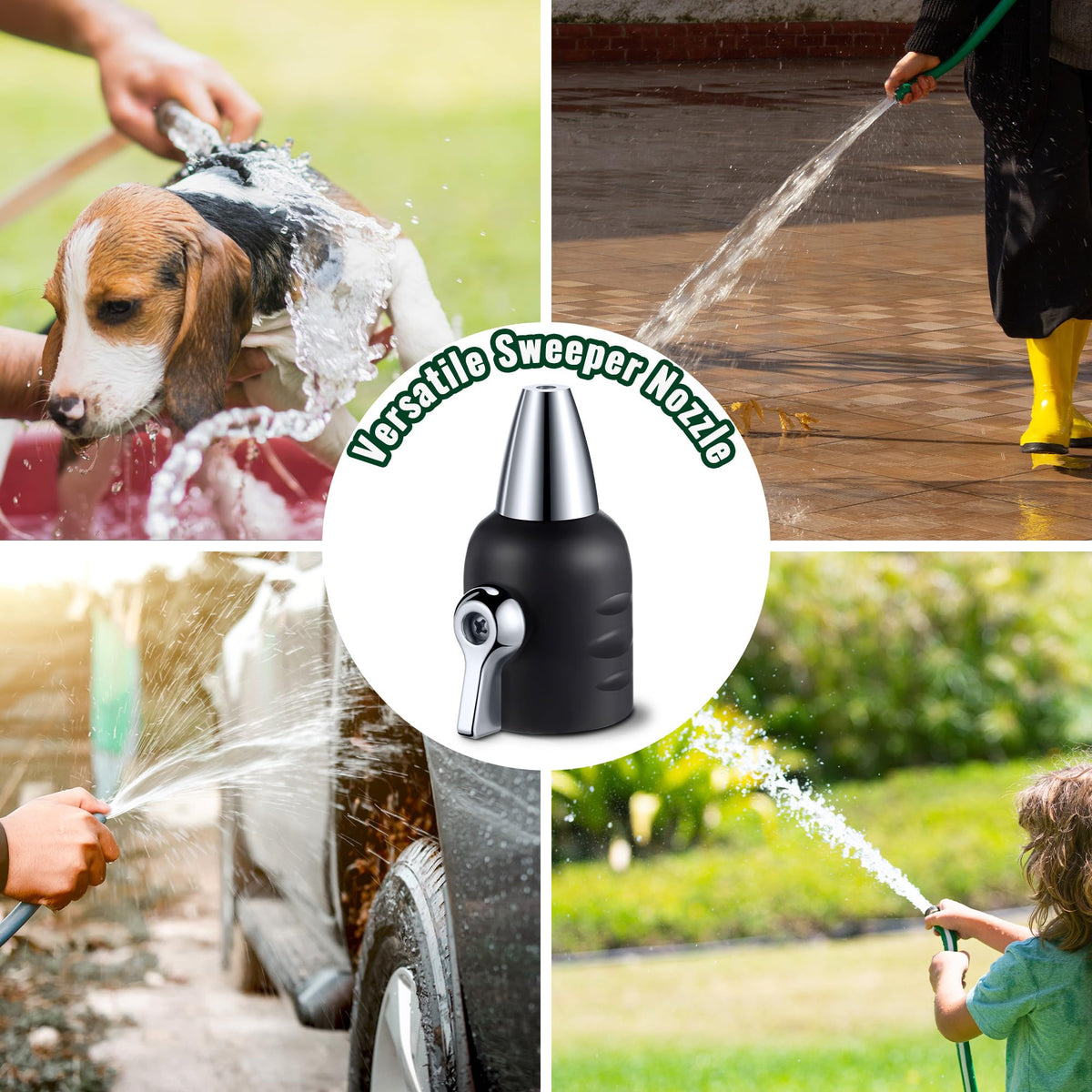 Feekoon garden watering spray with adjustable flow for yard care.
