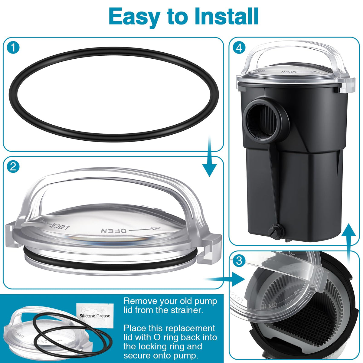 Feekoon packaging shows extra O-ring and lubricating grease