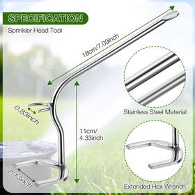 Feekoon sprinkler wrench stainless steel construction for durable irrigation maintenance.