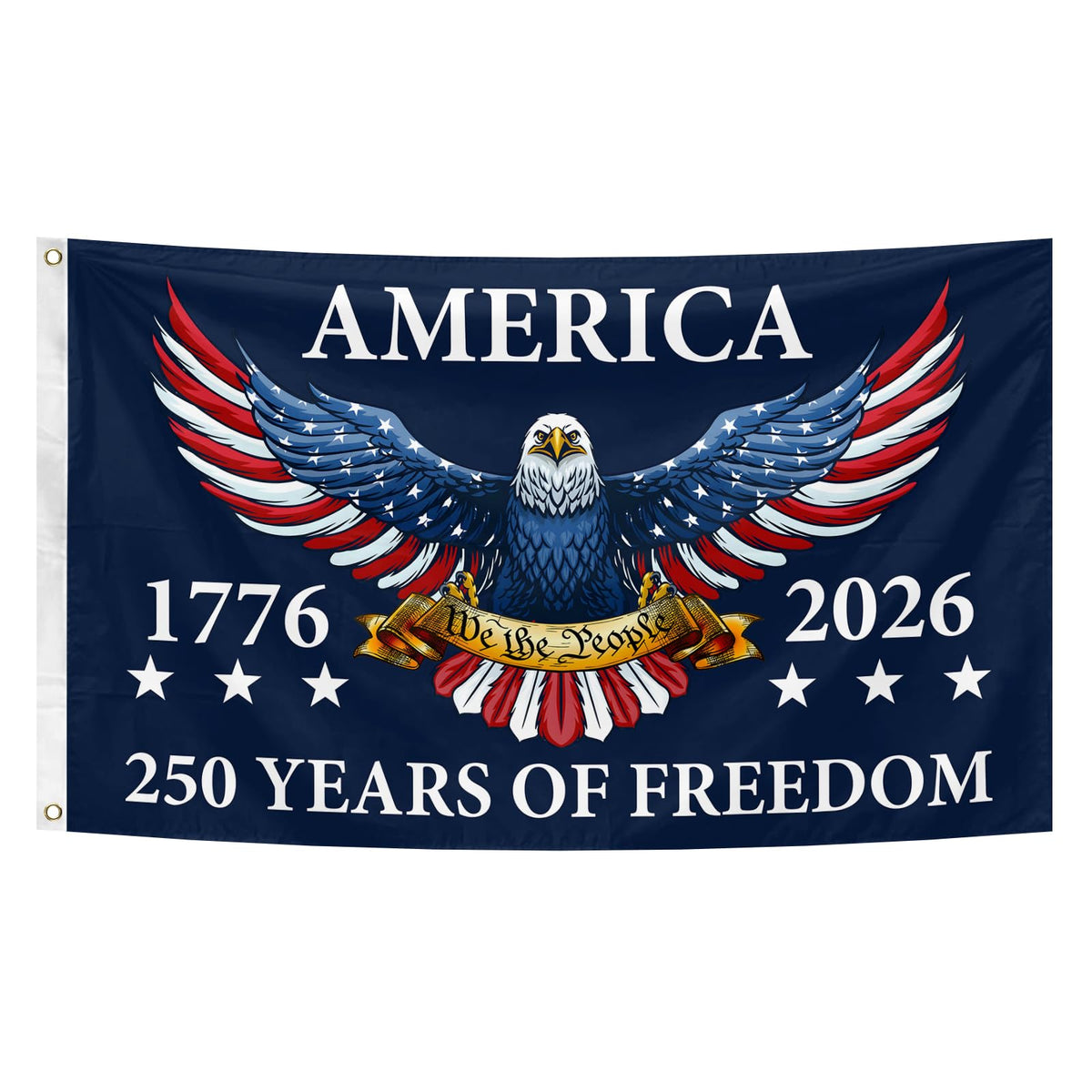 Feeniss USA 250th birthday flag 3x5ft on outdoor flagpole for garden decor