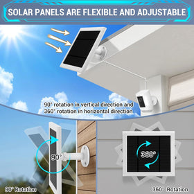 Fehuatenda Ring Stick Up Cam solar panel compatible with USB-C adapters.