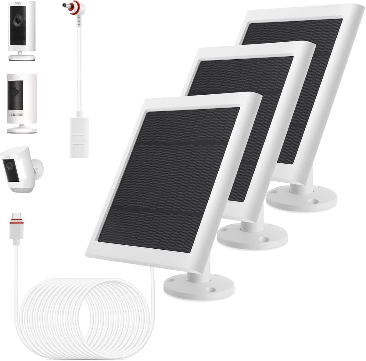 Fehuatenda solar panel for Ring cameras provides reliable outdoor charging.