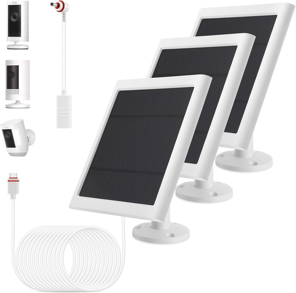 Fehuatenda solar panel for Ring cameras provides reliable outdoor charging.