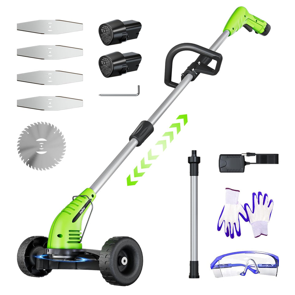 Feihu electric weed wacker assembled for quick yard cleanup.