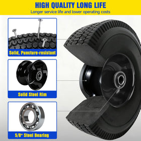 FEILOONG wheel with 5/8 inch bore for easy replacement on hand trucks.