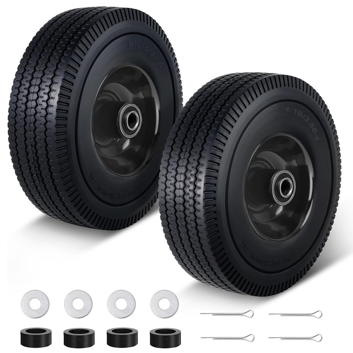 FEILOONG solid 10-inch tire close-up shows durability and puncture resistance.