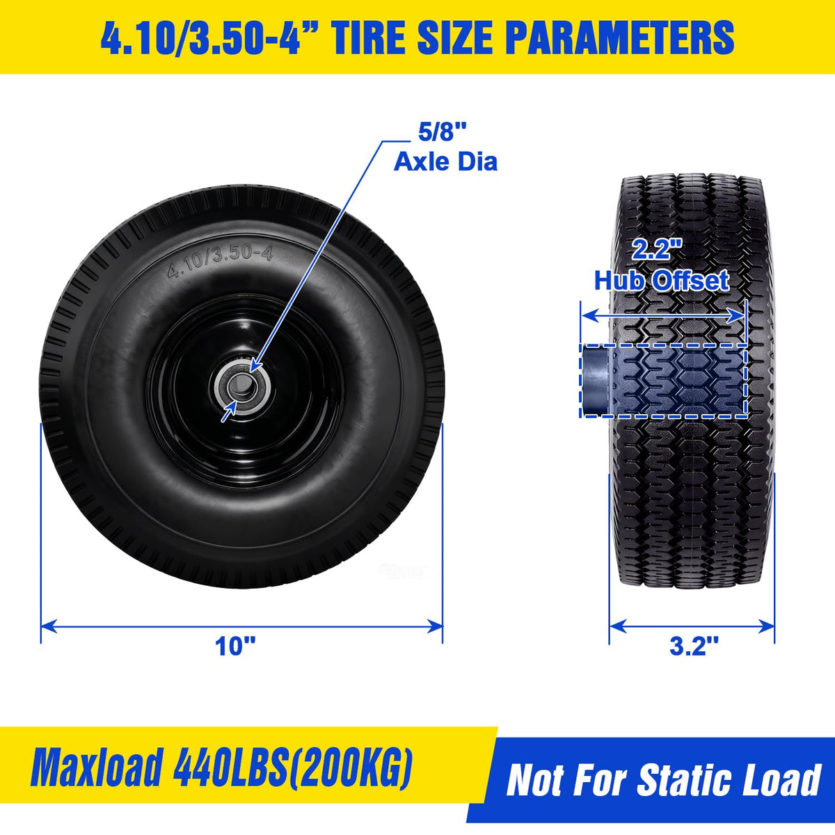 FEILOONG wheel hub offset 2.2 inches improves loading balance.