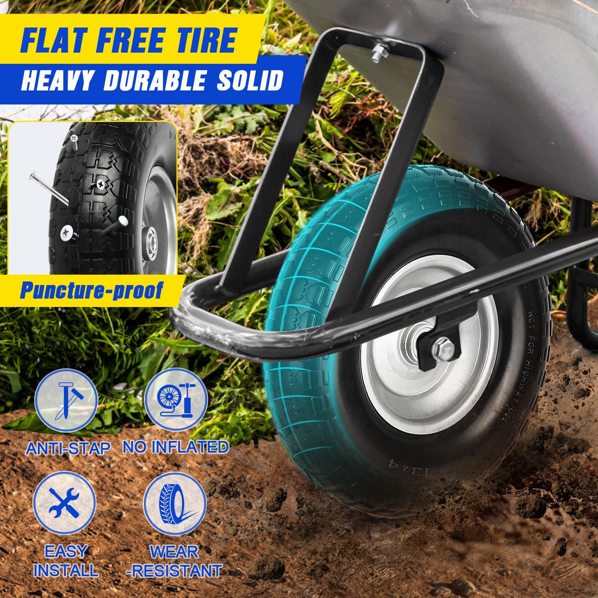 FEILOONG solid polyurethane wheel delivers maintenance-free performance.
