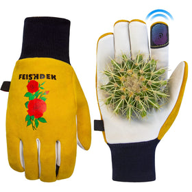FEISHDEK cactus gloves with soft deerskin palm for gentle grip and comfort