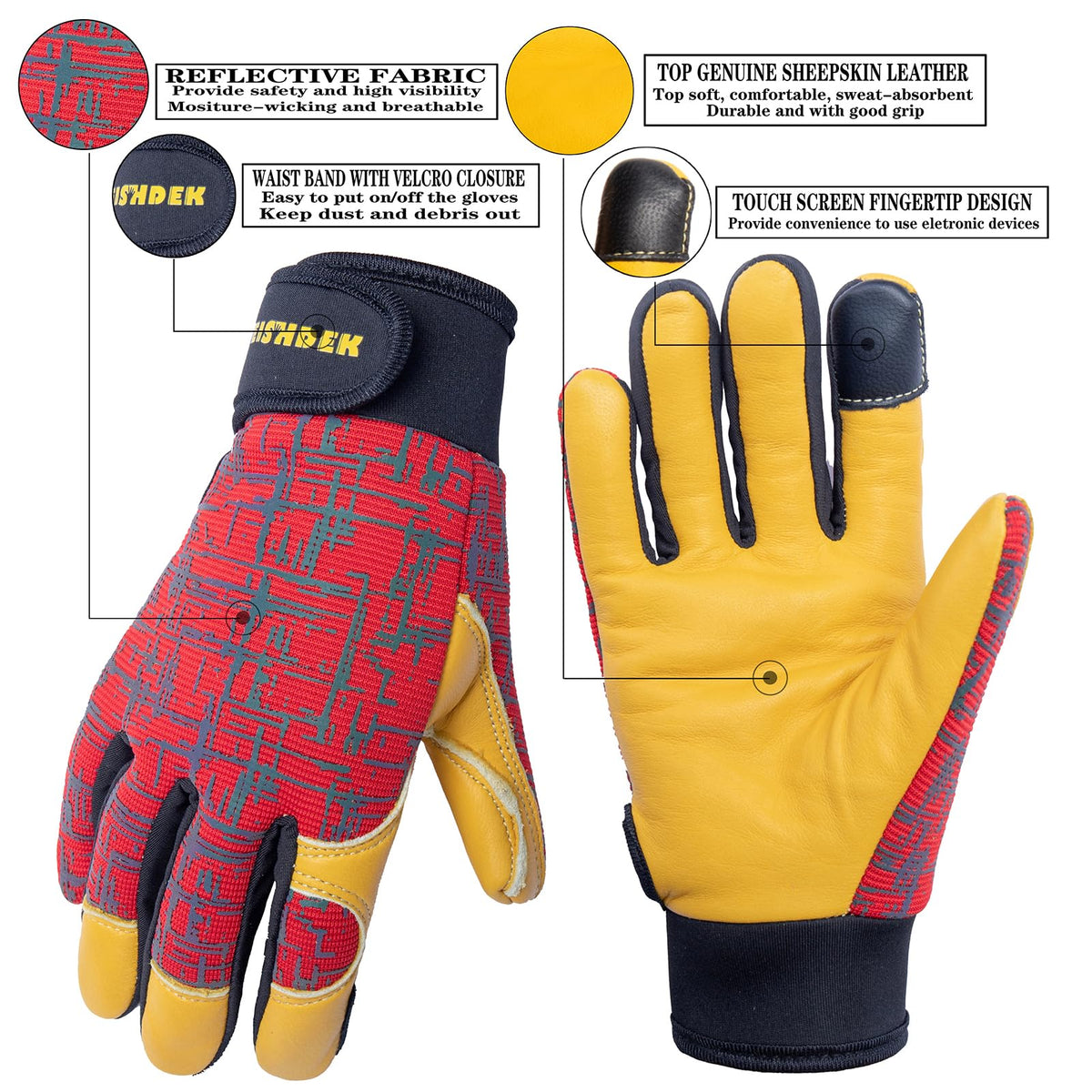 FEISHDEK Kids Gloves breathable back enhances comfort during active wear.
