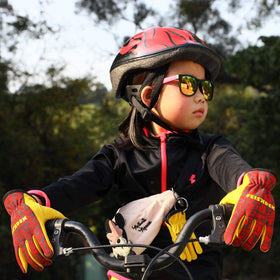 FEISHDEK kids gloves back with reflective panel for visibility
