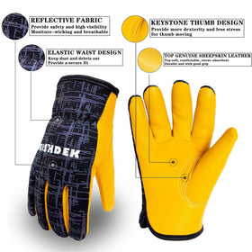 FEISHDEK Kids Leather Gloves elastic band ensures snug fit