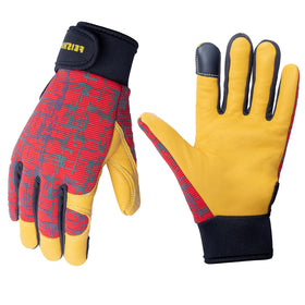 FEISHDEK kids leather work gloves back-closure provide a snug fit and dust protection.