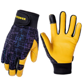 FEISHDEK Kids leather work gloves with top-grain sheepskin for soft, flexible wear