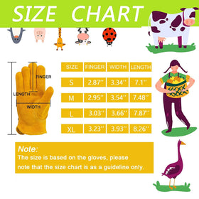 FEISHDEK kids work gloves size guide helps find perfect fit