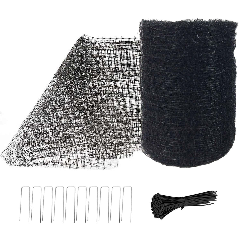 Feitore deer fence netting 7x100 ft shields crops from deer and birds.