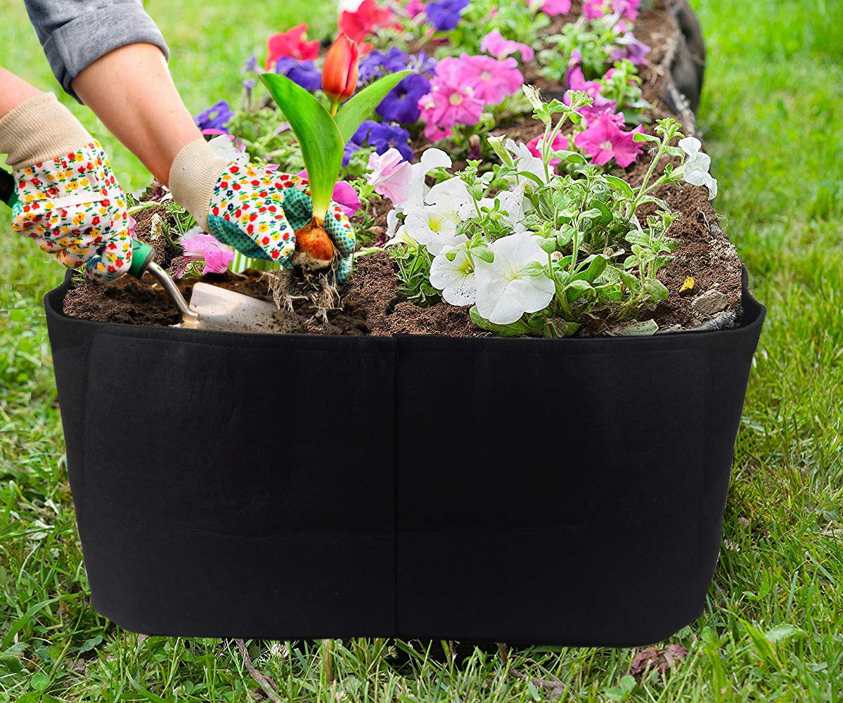 Feitore garden bed unfolded on deck for quick planting