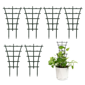 Feitore plant trellis stackable six-pack in pots supports climbing plants indoors.