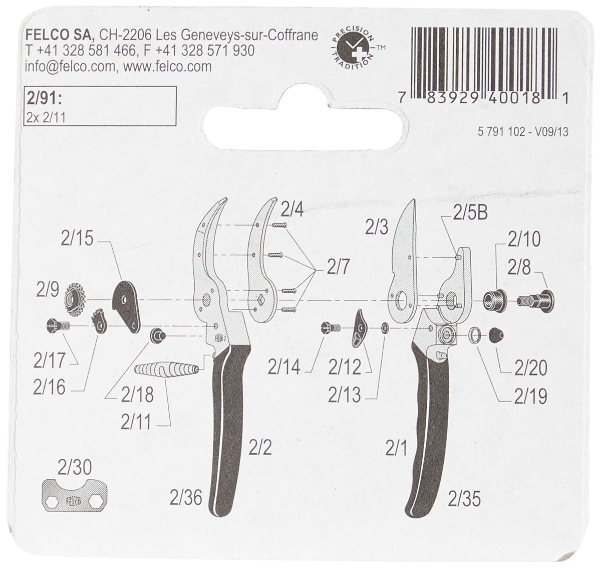 Holding Felco 291 springs shows compatibility across multiple Felco pruners.