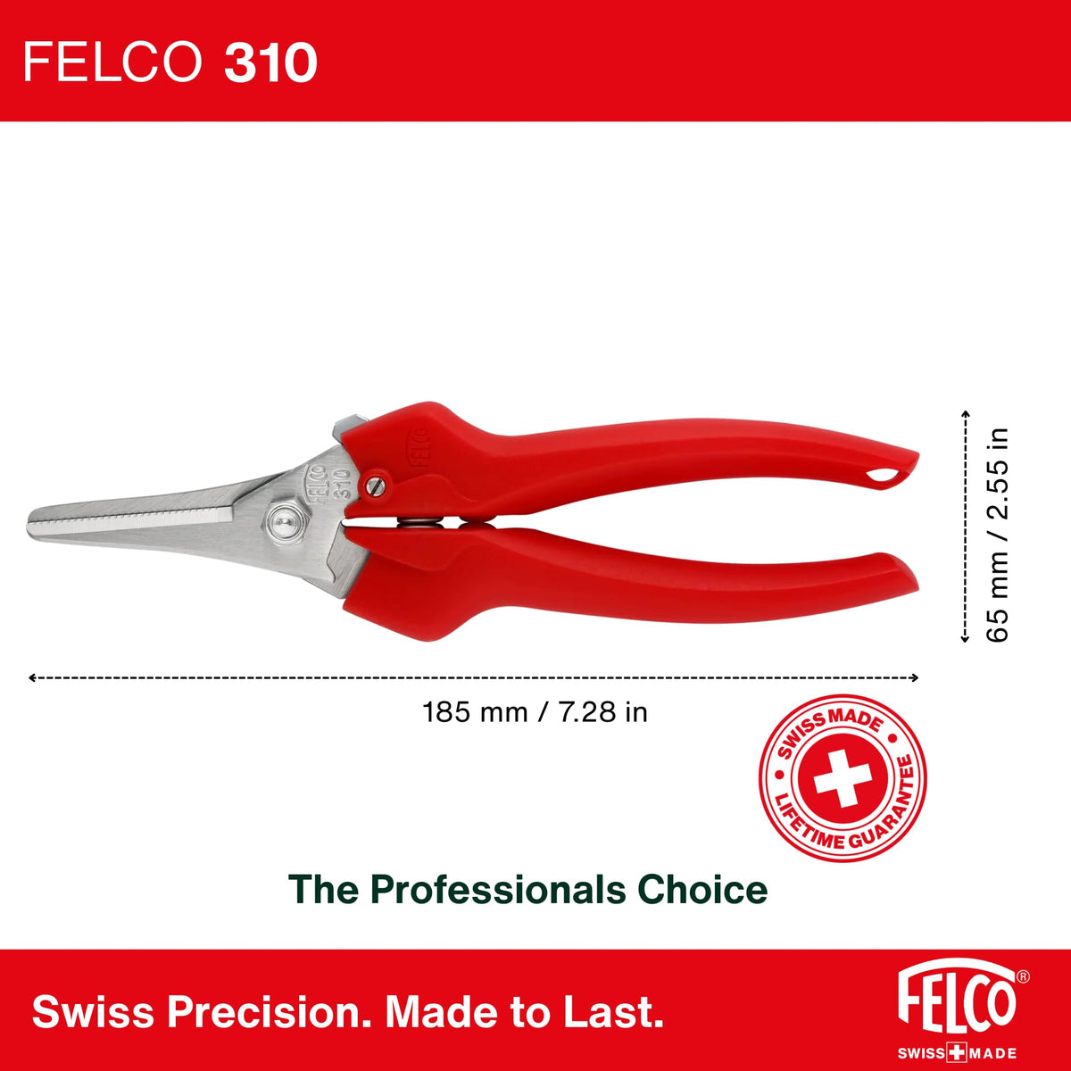 Felco F310 precision tip enables fine trimming around delicate blooms.