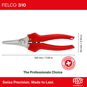 Felco F310 precision tip enables fine trimming around delicate blooms.