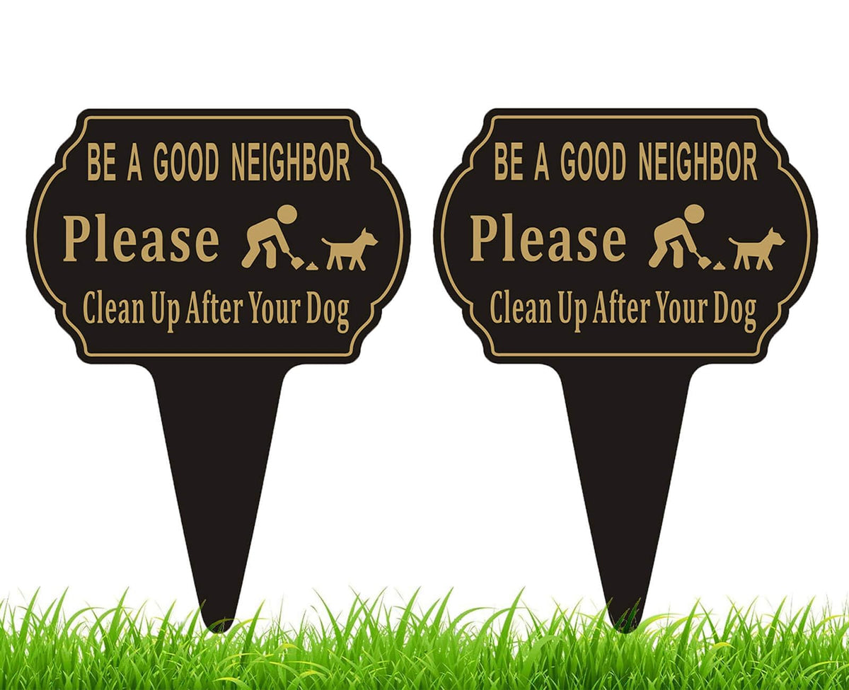 Felexdo clean-up dog sign front view clearly marks no-poop reminder for yards