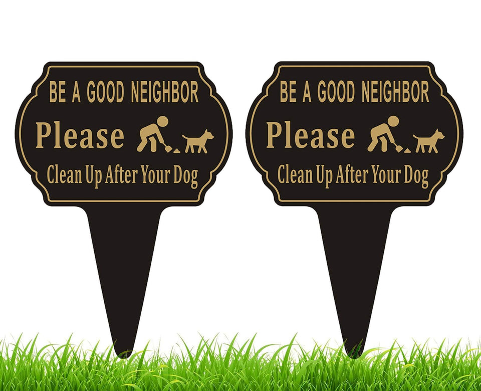 Felexdo clean-up dog sign front view clearly marks no-poop reminder for yards