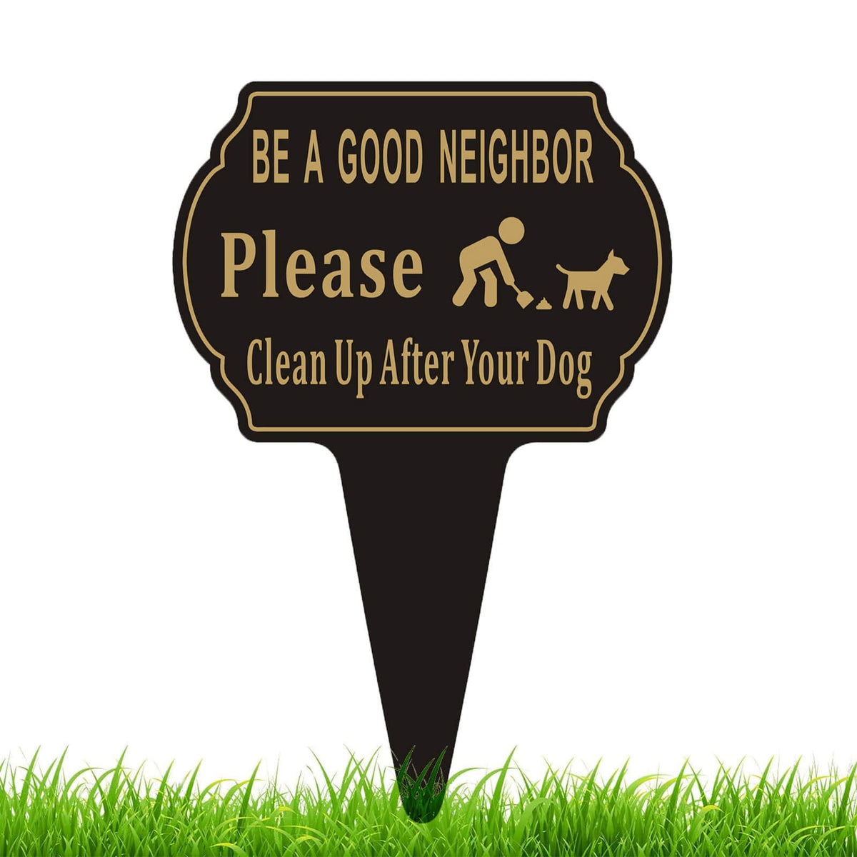 Felexdo cleanup dog sign yard view; durable aluminum for long outdoor use