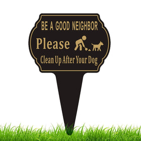 Felexdo cleanup dog sign yard view; durable aluminum for long outdoor use