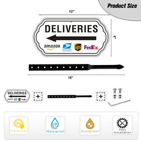 Felexdo Deliveries Sign with 18-inch steel stake provides stable outdoor placement.