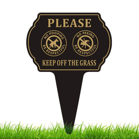 Felexdo No Poop sign, front view, clearly signals keep-off to dog walkers.