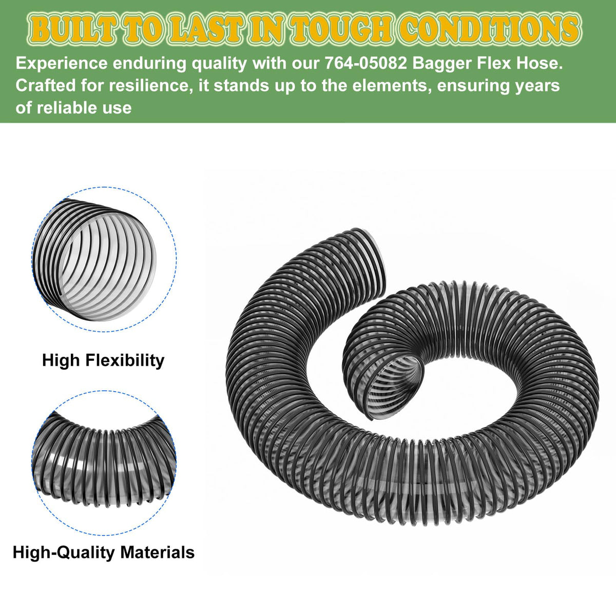 FELHOOD Bagger Flex Hose 8-inch diameter for steady airflow