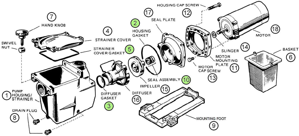 FELHOOD SPX1600T housing gasket provides leak protection and easy maintenance.