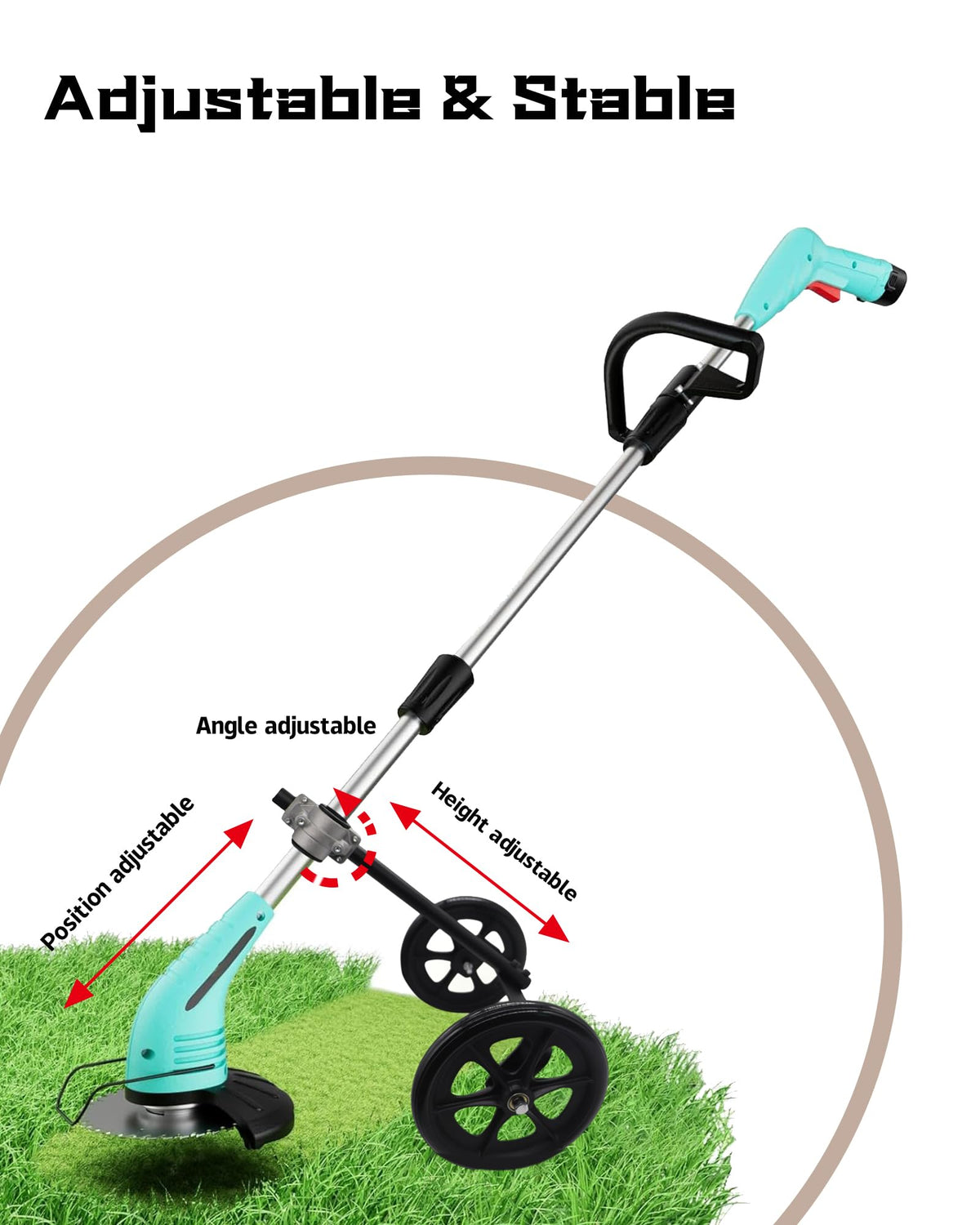 Grass trimmer holder fits 25-34mm shafts on most straight shaft weeders
