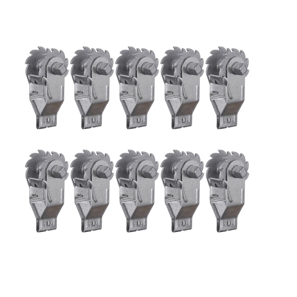FENCE SHOCK wire strainer top view shows durable aluminum casting for long lasting use.