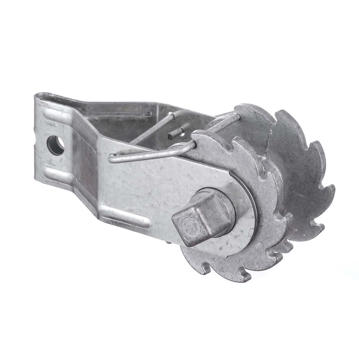 FENCE SHOCK inline tensioner in a compact frame for strong fence stability.