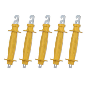 FENCE SHOCK yellow rubber gate handle 5-pack on display, strong grip for cold weather