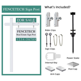 FENCETECH white realty post closeup shows premium vinyl finish.