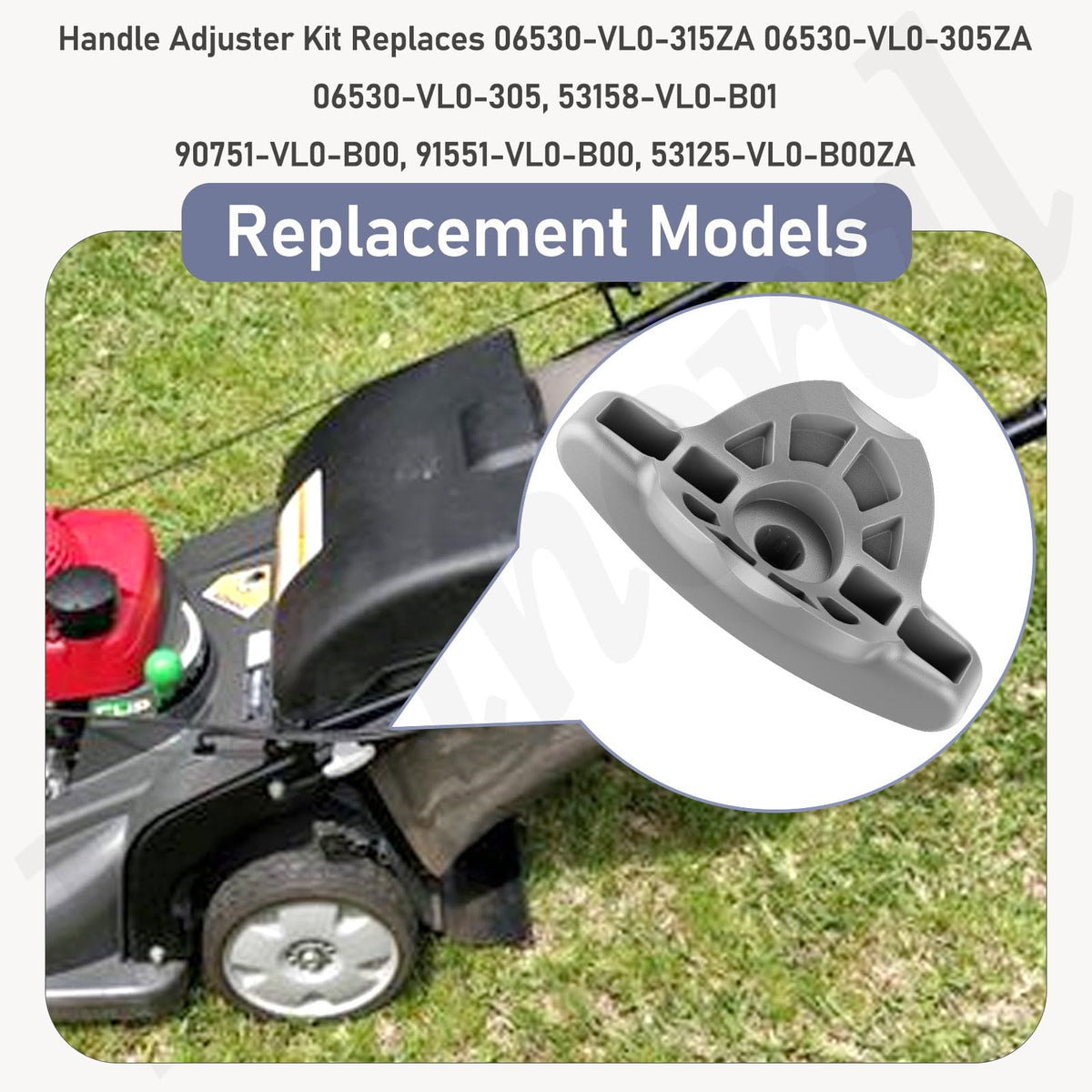 Fennoral handle adjuster kit works with HRR216 mower models