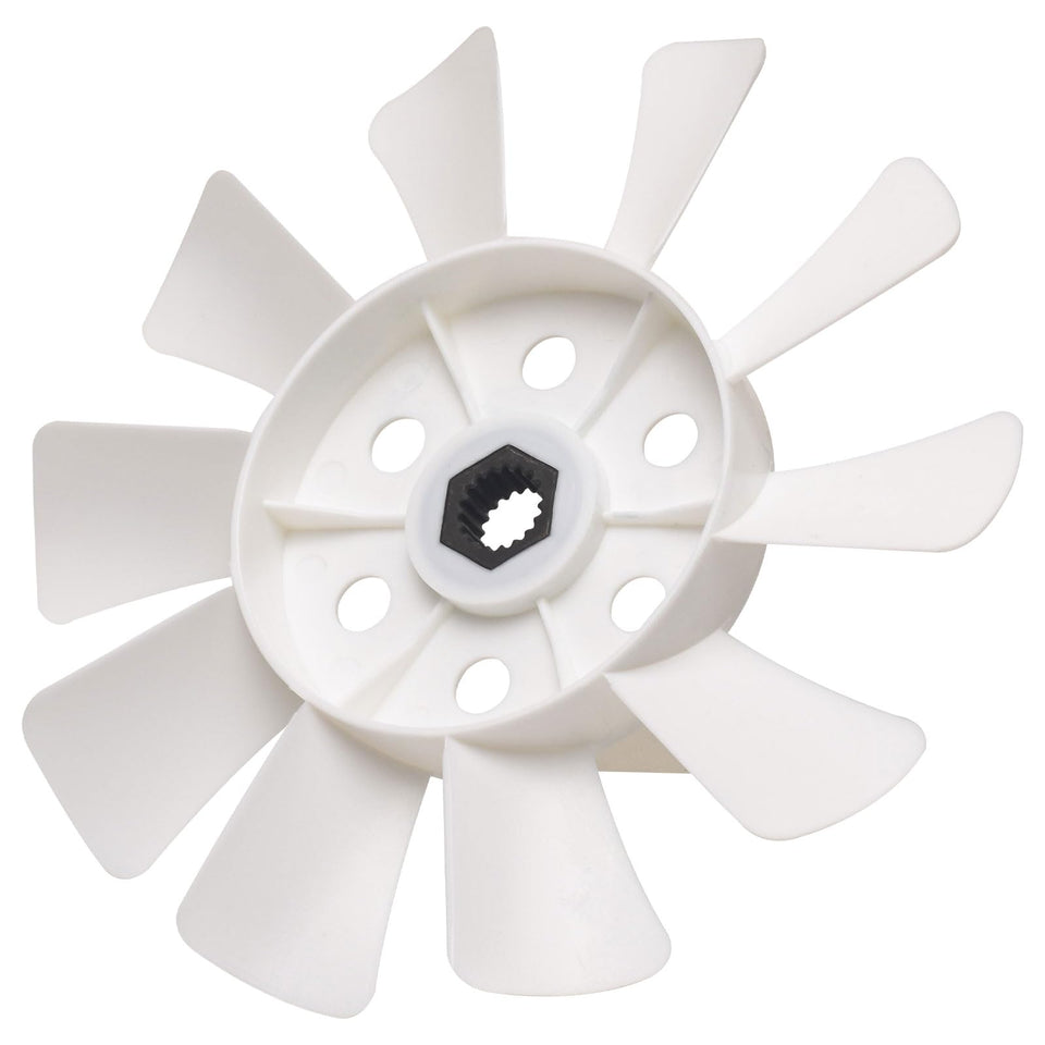 Fennoral M809036 transmission cooling fan closeup for durable mower cooling.