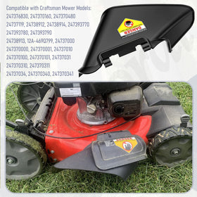 Fennoral side discharge chute for Yard Man models supports versatile mowing.