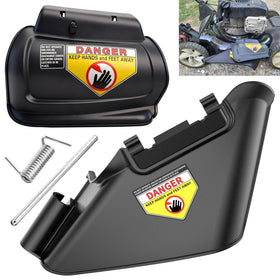 Fennoral side discharge chute for 21-inch mowers enables clean side grass ejection.
