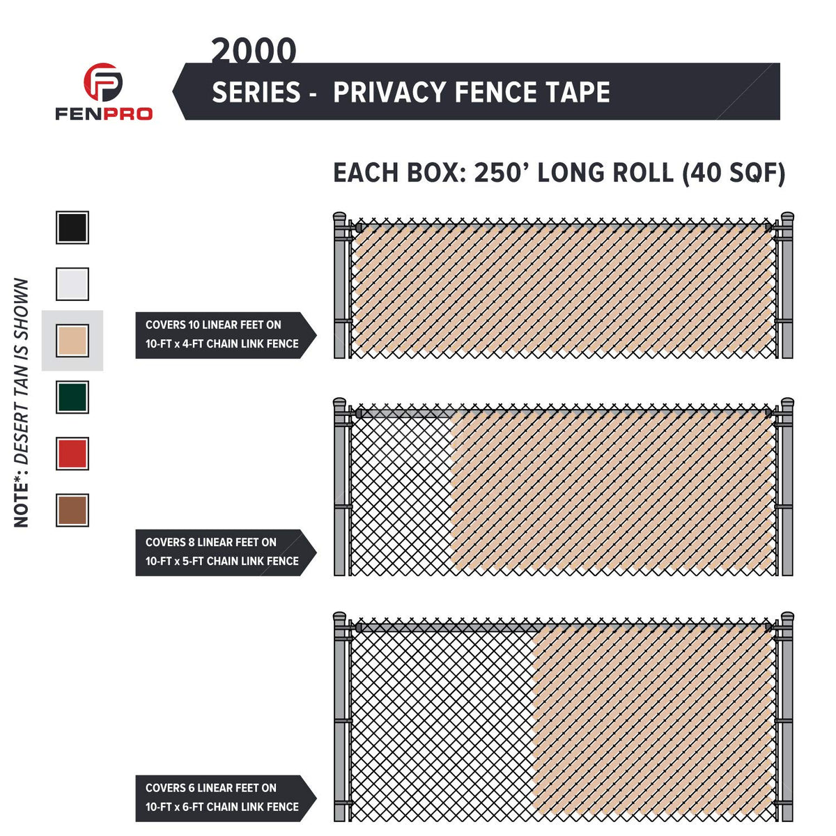 Fenpro Desert Tan privacy concealment fence tape brightens garden look