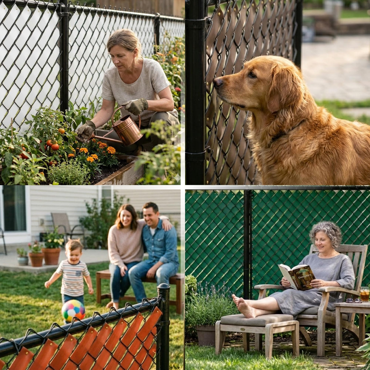 Fenpro fence slats for chain-link Desert Tan provide custom fit and style