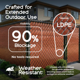 Fenpro pet-safe fence cover Desert Tan improves yard safety for dogs