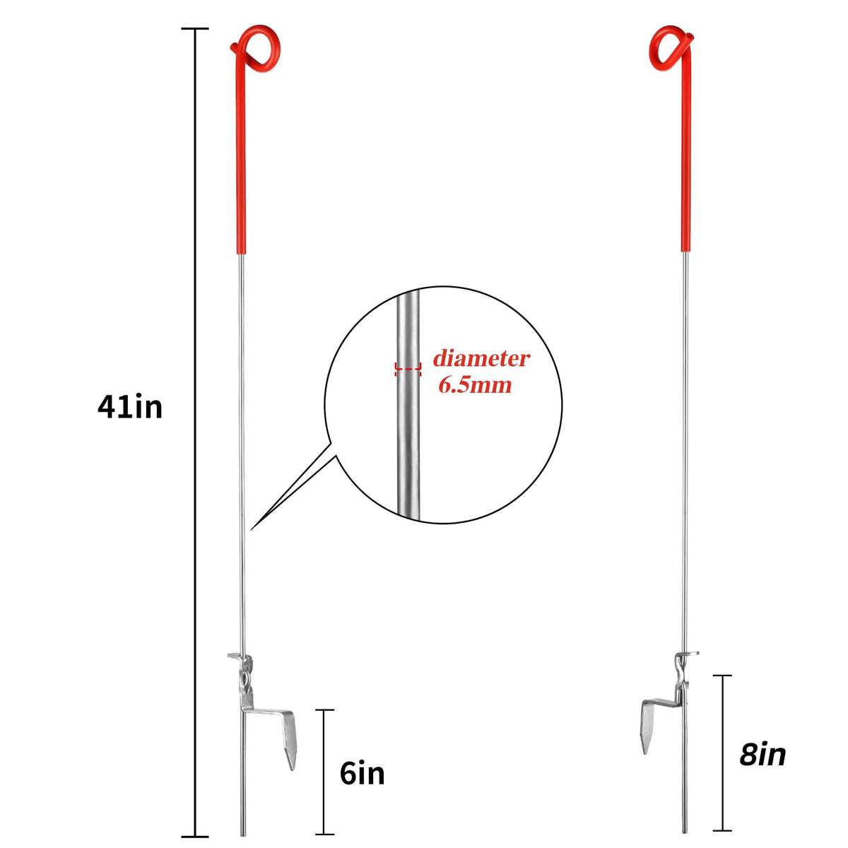FENSMILE Fence Shock crimped foot highlights rugged support for hard soil.