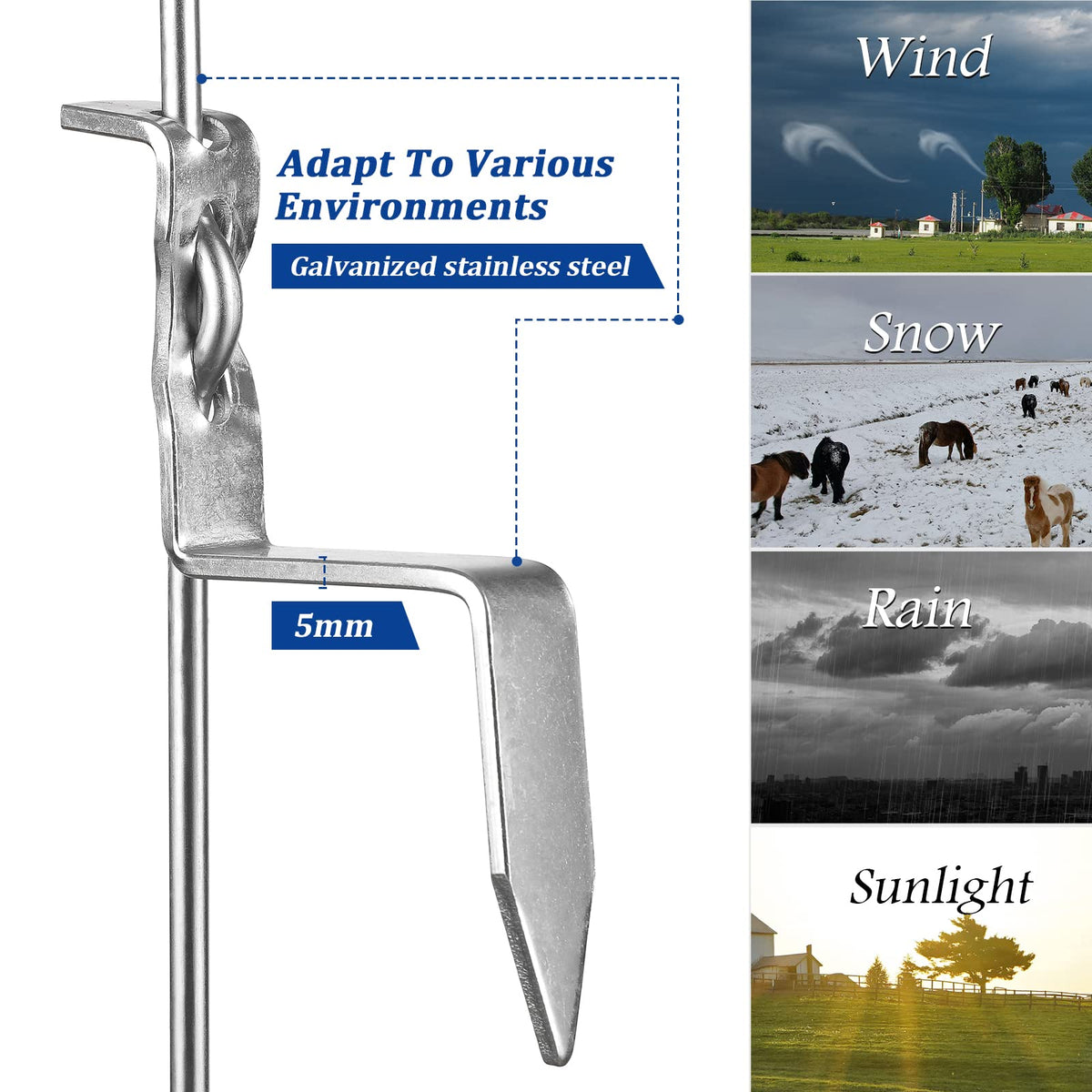 FENSMILE Fence Shock galvanised spring steel body ensures long-lasting posts.