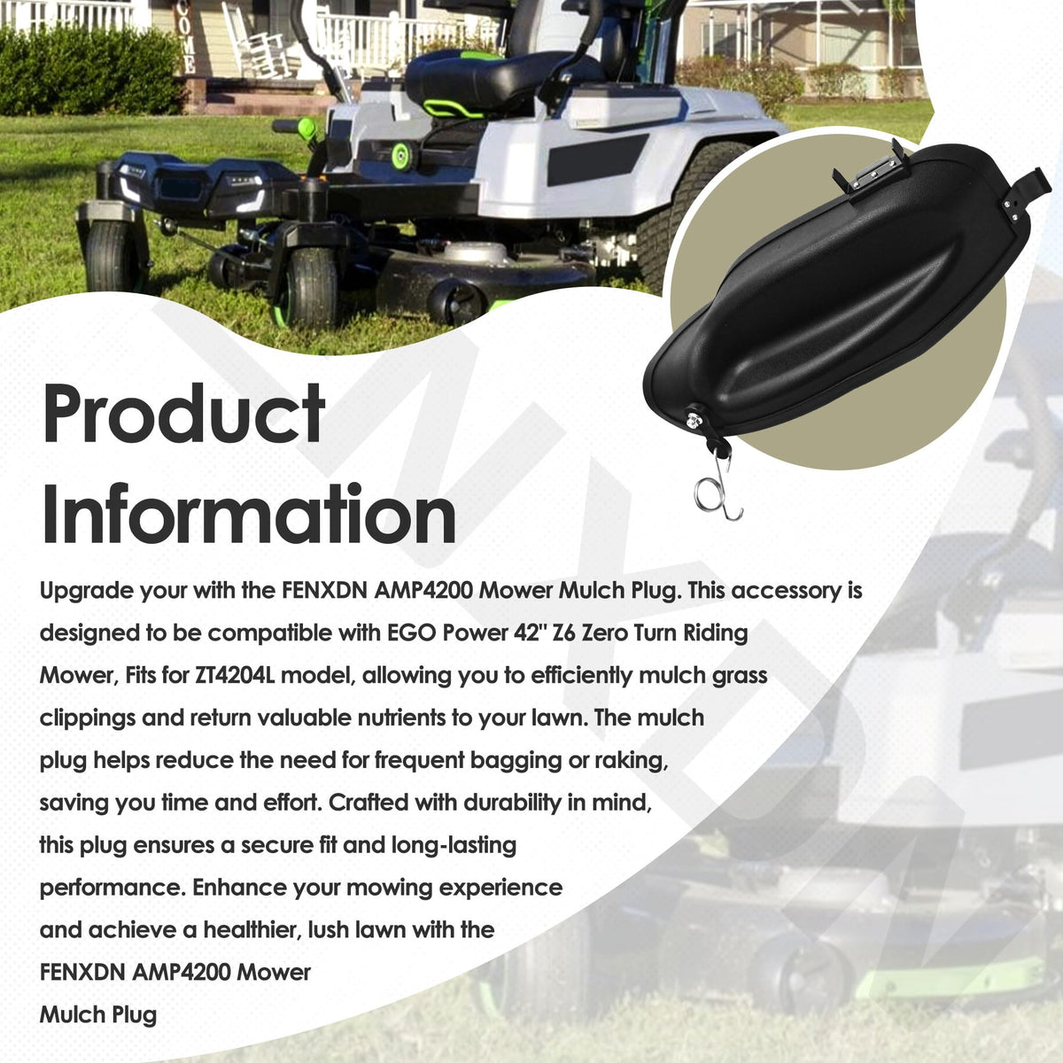 Easy installation of FENXDN AMP4200 mulch plug on compatible mowers