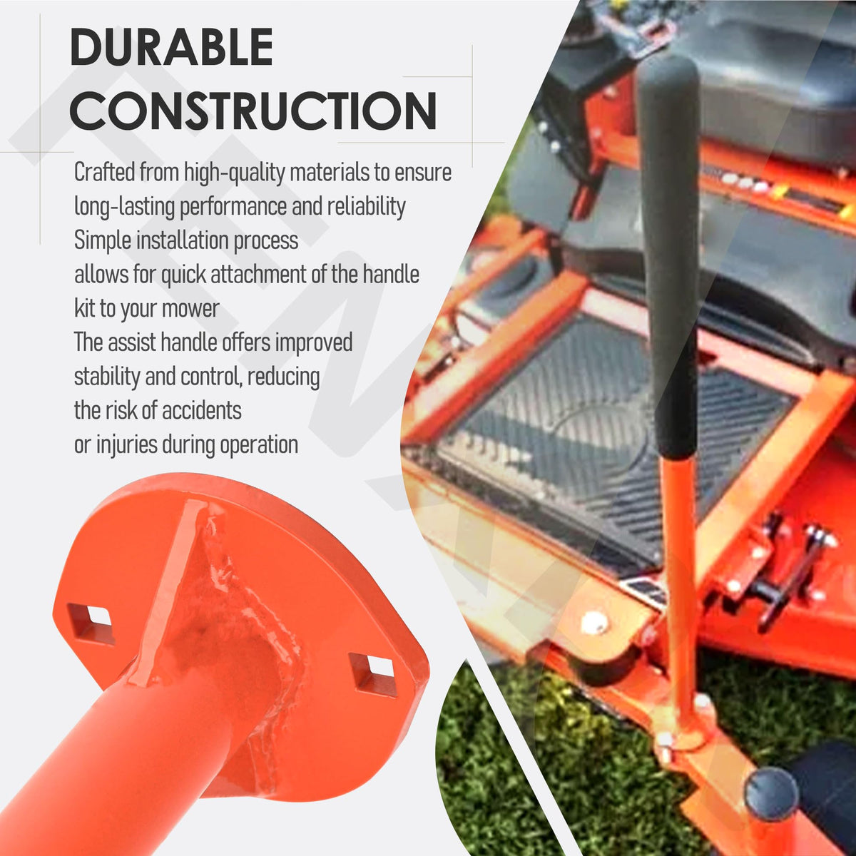 FENXDN durable-construction-handle withstands tough mowing.